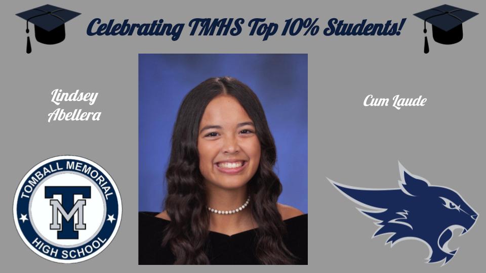 The Class of 2024 Graduation is quickly approaching and we are excited to recognize our Top 10% students between now and graduation! Today we want to celebrate Cum Laude Graduate Lindsey Abellera!