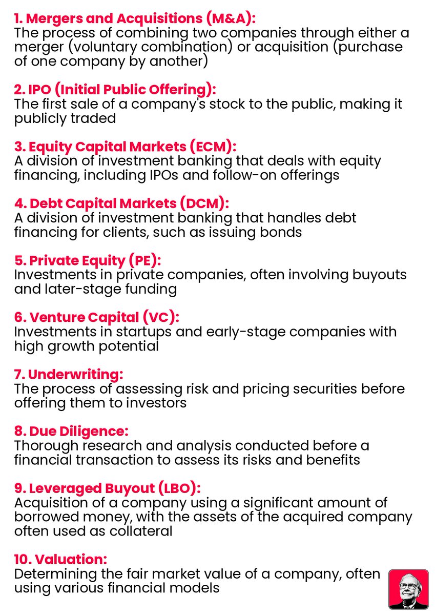 100 Investment Banking Terms I'll teach you step-by-step: