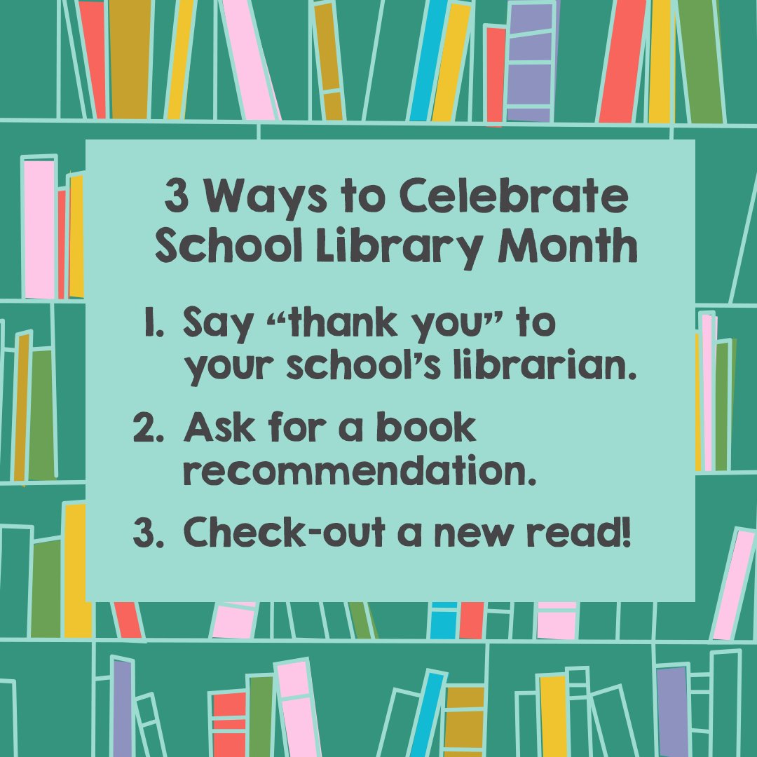 Have you thanked your school's librarian this April? Happy #SchoolLibraryMonth!