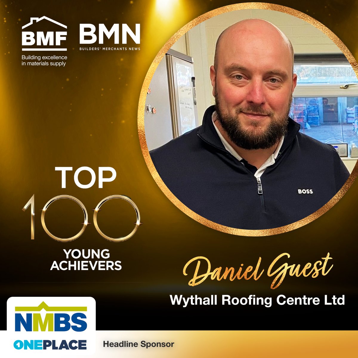 Our next BMF and @BMerchantsNews Top 100 Young Achiever is Daniel Guest, General Manager at @wythallroofing Our Top 100 Young Achiever nominees are kindly sponsored by our head sponsor, @NationalMerch #Top100YoungAchiever
