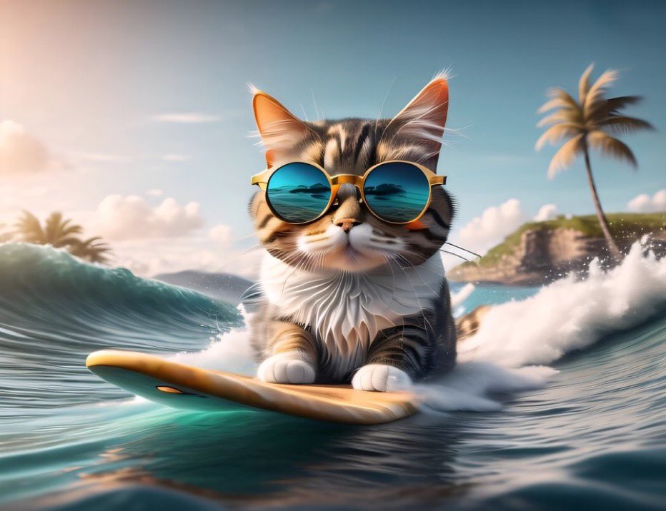 @LucySkinnyjeans #MIAMIBEACH 🏖️ SURFER DUDE 😎🌊😻😹 #WEDNESDAYSURFERKITTY
#CATSOFTWITTER 
🌊🌊🌊🌊🌊🌊🌊🌊🌊🌊🌊🌊🌊🌊🌊🌊

Picture Via @PattieWalker4 😂😹🐈