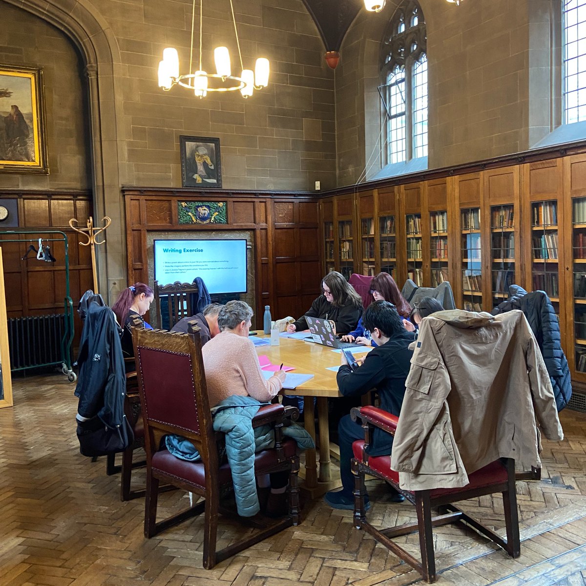 A great session with the new Poetry Writing Workshops we now offer at Volition. This week’s introduction to poetry looked at a poem by Jessica Traynor poets look at home writing away in the cathedral’s library! #poem #poetrylovers #volunteers 🖊️📝📚