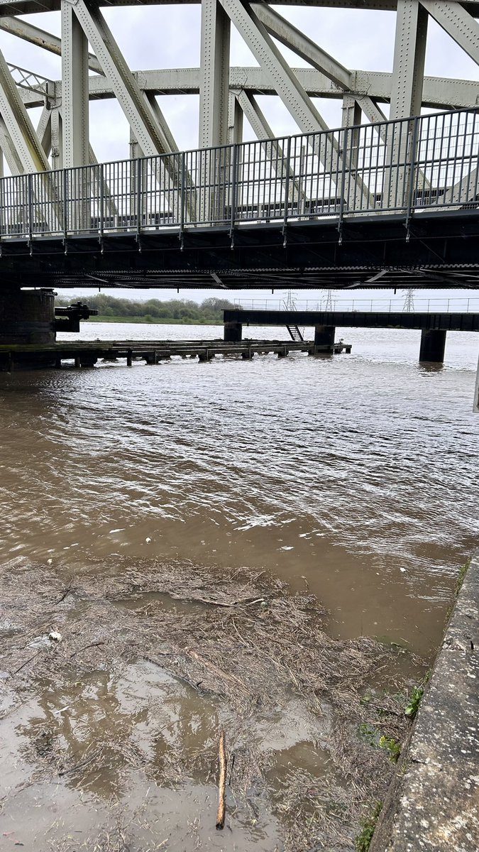 Spring tide and a whole lot of rainfall has nearly submerged the jetty’s on The Dee @DeesideDotCom