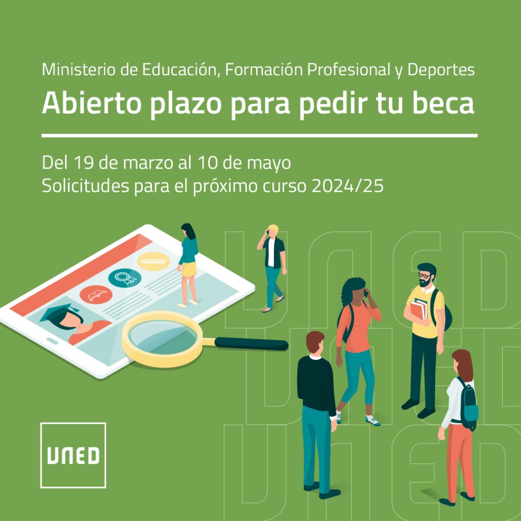 📢 ¡Atención, comunidad UNED!  🎓 ¿Quieres dar un gran paso hacia tus sueños académicos sin que el dinero sea un obstáculo?  🗓️ Ya está abierto el plazo para solicitar una beca del Ministerio de Educación. ✅ Tienes hasta el 10 de mayo.