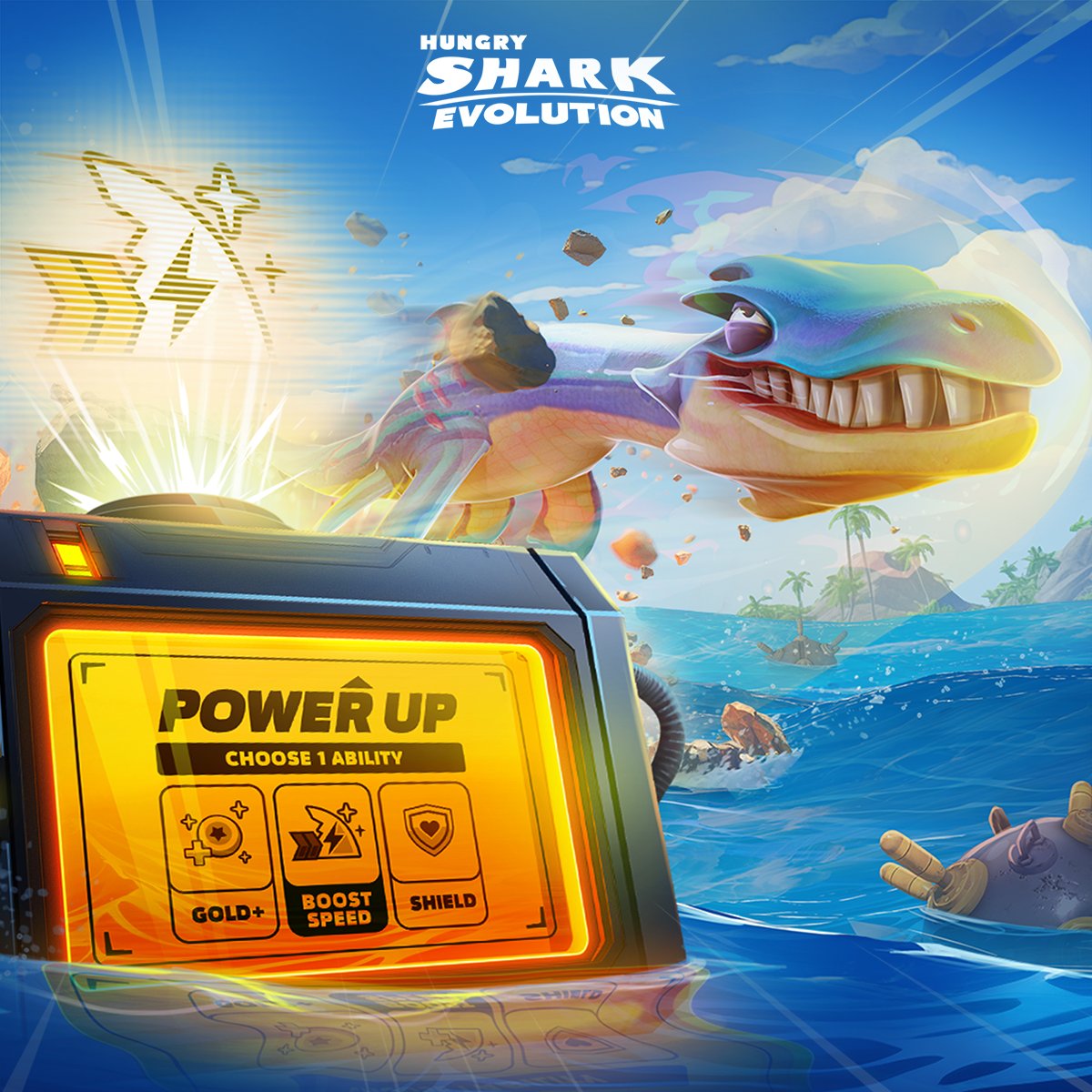 Are you enjoying our new Power-Ups? 👀 Let us know which one is your favorite or most useful for your sharks! 🦈 #HungrySharkEvolution #HSE