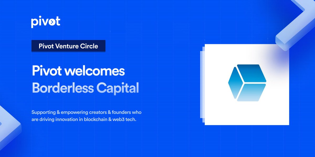 ⚡️ Welcome Borderless Capital to the Pivot Venture Circle⚡️ .@pivotweb3 is delighted to welcome @borderless_cap, a leading #VentureCapital firm into our 'Pivot Venture Circle'..🔥 As a premier #Web3-native #investment fund, their dedication to nurturing blockchain ecosystems…