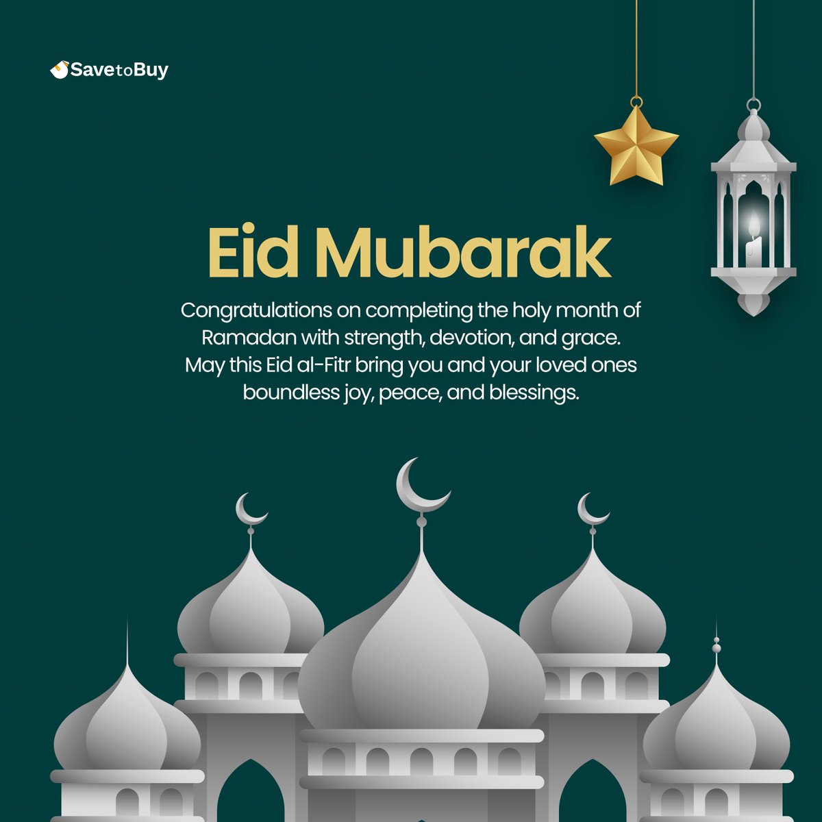 Wishing you a joyful Eid filled with savings and blessings! 🌙✨ #EidMubarak #savetobuy