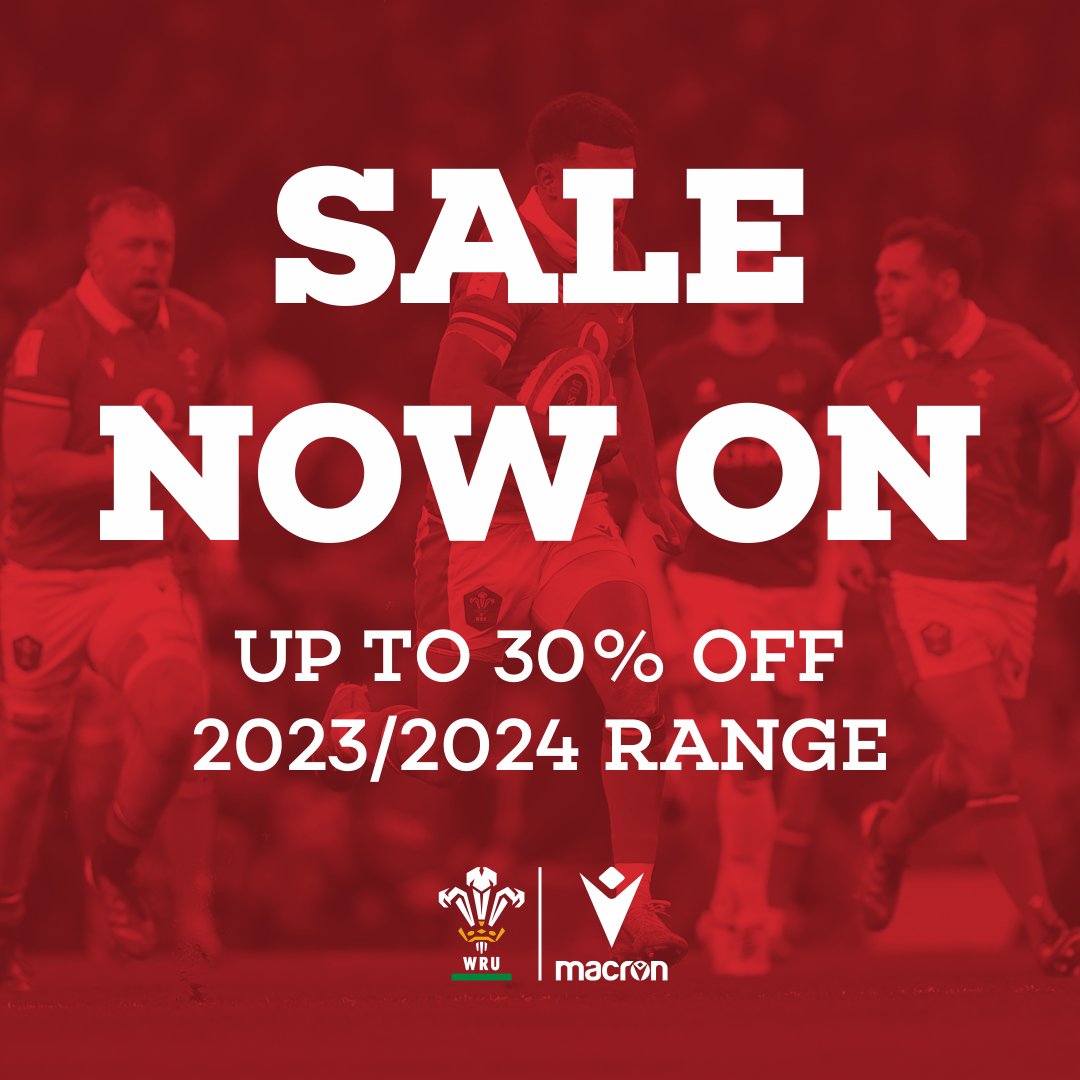 SHOP OUR END OF SEASON SALE

Our up to 30% off end of season sale is now on! 

Shop in store on Westgate Street, Cardiff or online at store.wru.co.uk!

#WelshRugby @WelshRugbyUnion