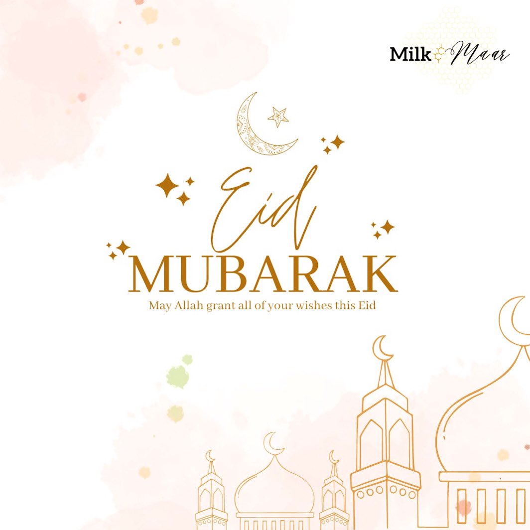 Eid Mubarak to all our cherished customers and followers! May this blessed occasion bring joy, peace, and prosperity to you and your loved ones. 🌙✨ 

#EidMubarak #Celebration #Blessings