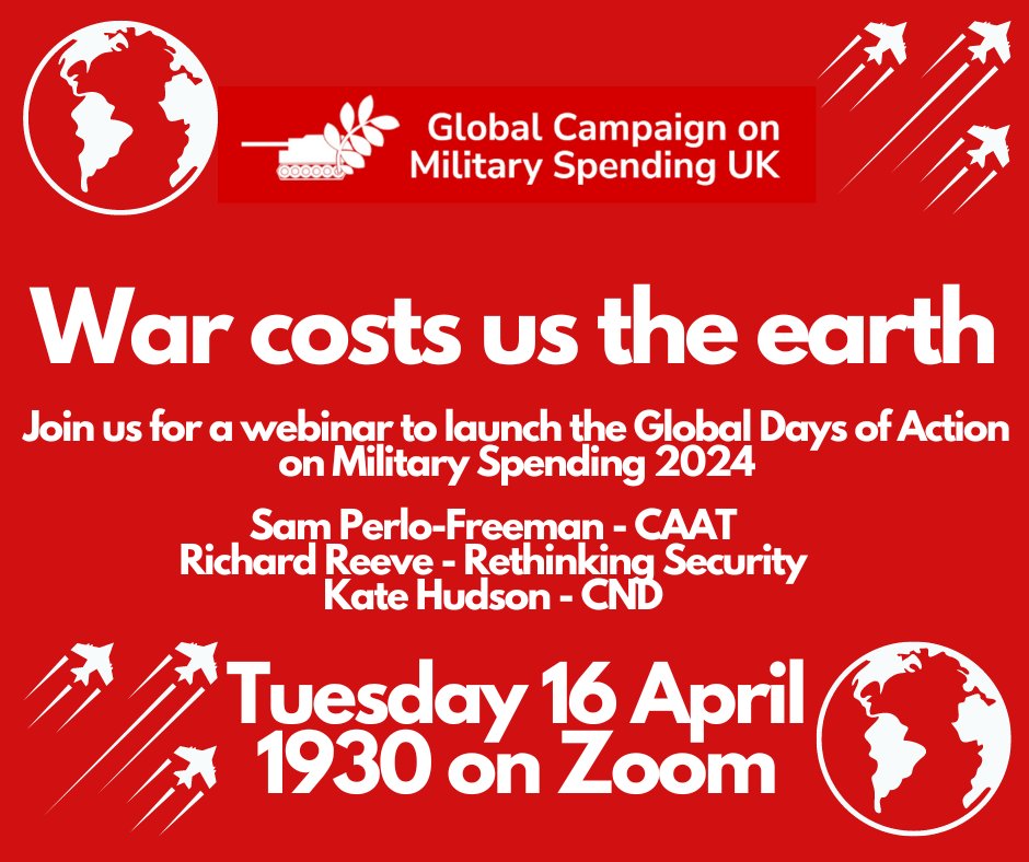 Join us next week as we kick off #GDAMS with a webinar looking at the political landscape in the UK on around military spending ahead of the General Election with @smhwpf @kate4peace2021 @RJ_Reeve Register: us06web.zoom.us/meeting/regist…