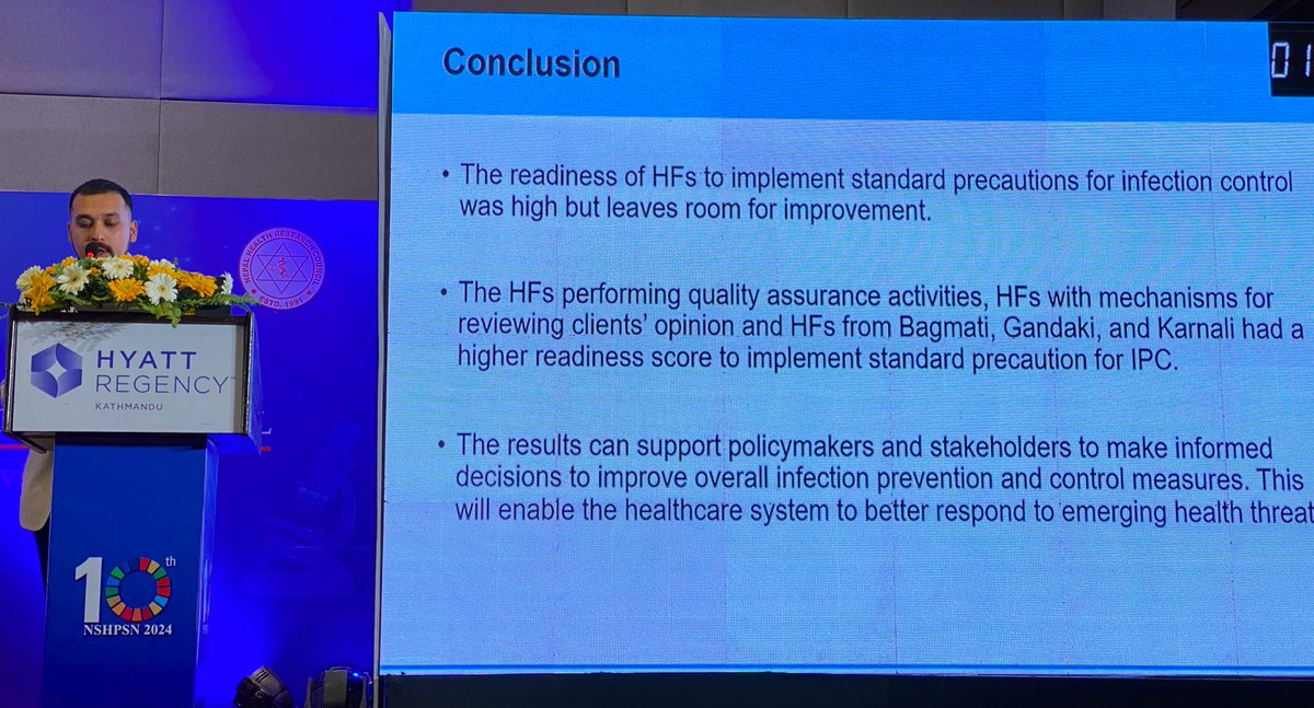 Facilities that consider client feedback for quality improvement show higher #IPC standards than those without such mechanisms. Key takeaway from @SaugatPratapKC's presentation at #NSHPSN2024. @HERDIntl highlights the importance of listening to clients. #QualityCare