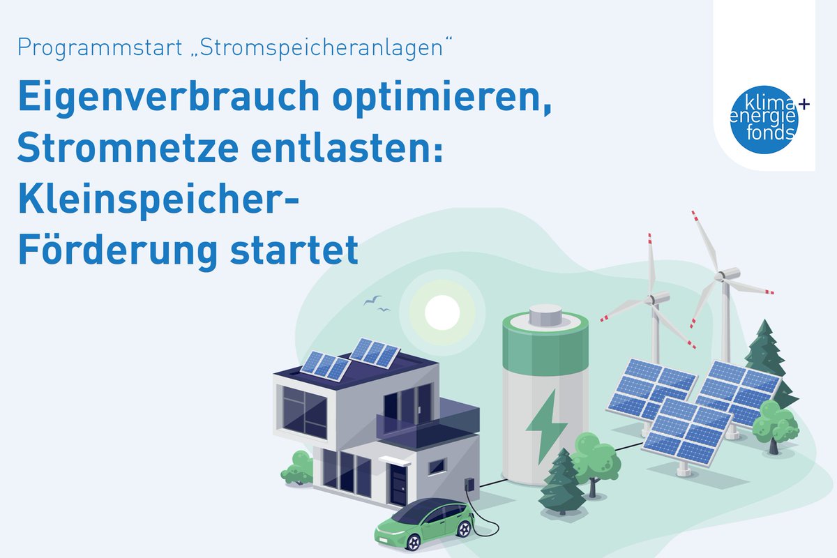 Effiziente #Stromspeicher🔋 sind entscheidend für die #Energiewende! Sie helfen, erneuerbare Energien ins System zu integrieren und sorgen für eine sichere Stromversorgung. 

Mit unserem Programm #Stromspeicheranlagen“ wird ab heute die Neuerrichtung bzw. die Erweiterung von