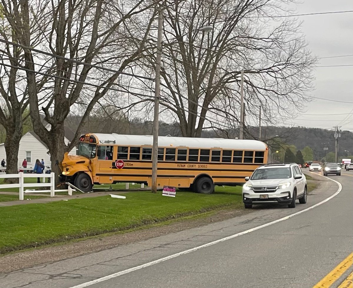 BREAKING: School bus has crashed in Eleanor in Putnam County. Listener Photo. No word on injuries.