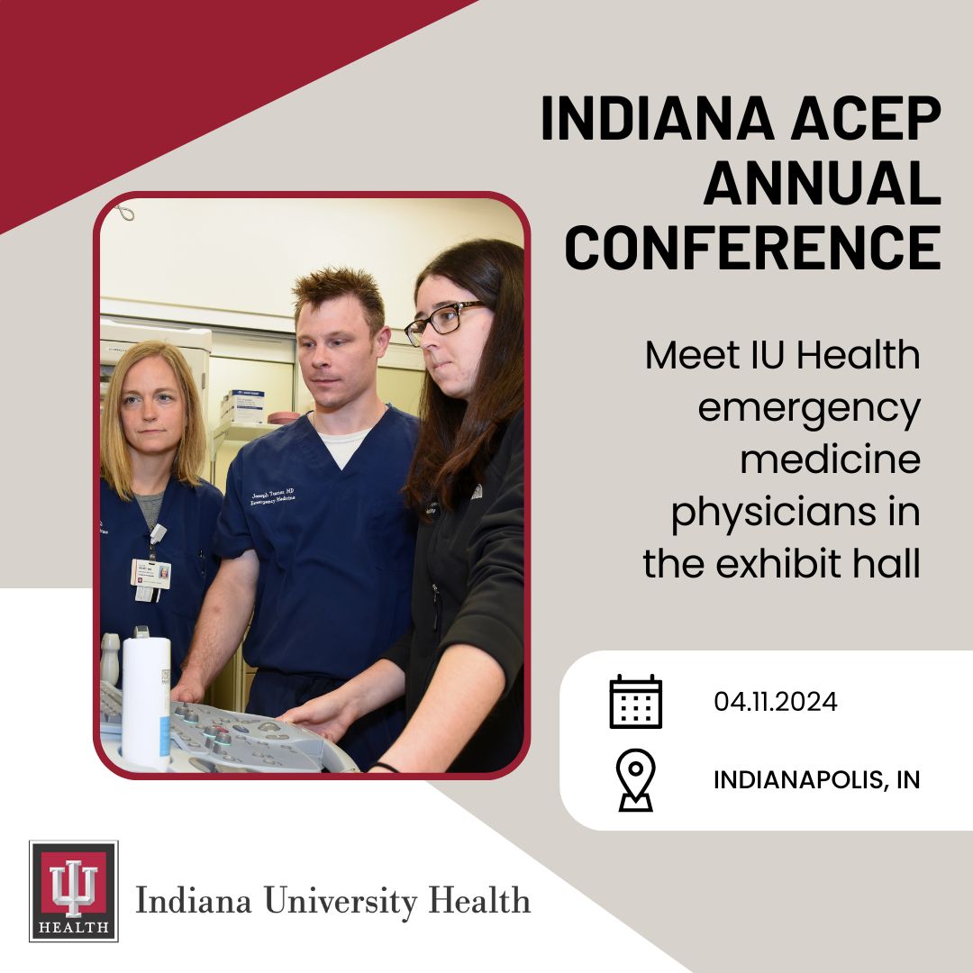 Meet @IU_Health #emergencymedicine physicians at the @IN_ACEP annual conference - stop by our table to learn about careers with Indiana's No. 1 health system: buff.ly/3uZuK8O