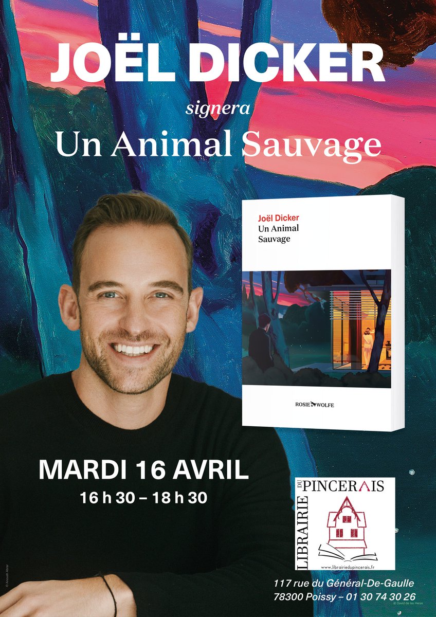 #Événement Rendez-vous demain, mardi 16 avril de 16h30 à 18h30 à la Librairie du Pincerais pour une séance de dédicaces avec l'écrivain Joël Dicker. ✍️