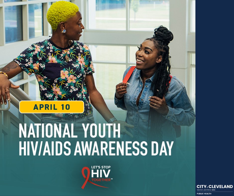 April 10th is National Youth HIV/AIDS Awareness Day. It's day to raise awareness about how HIV affects young people. Let's work together to keep them healthy by encouraging HIV testing, prevention, and treatment. #StopHIVTogether #NYHAAD
