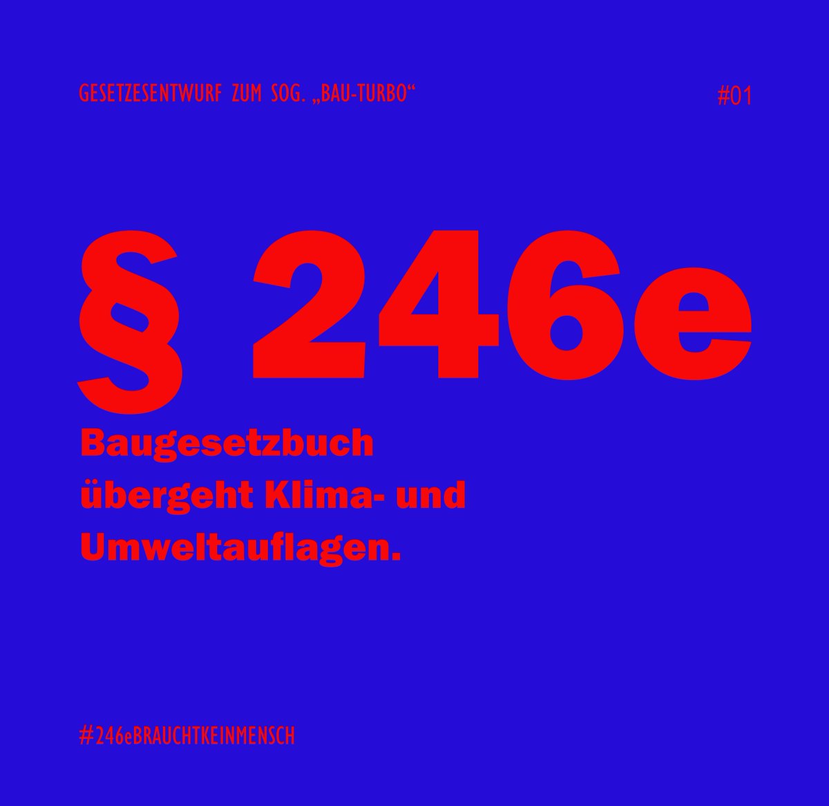 Morgen ist 15. #Wohnungsbautag. Wohnen soll bezahlbar, bedarfsorientiert und nachhaltig und nicht "Konjunktur-Motor" sein. Ein "Bau-Turbo" ist nicht zukunftsfähig. #246eBrauchtkeinMensch <a href="/bund_net/">BUND</a>  <a href="/NABU_de/">NABU 🦤</a> <a href="/Umwelthilfe/">Deutsche Umwelthilfe</a> @BbBodenschutz <a href="/Architects4F/">Architects for Future e.V.</a> <a href="/BAK_Berlin/">Bundesarchitektenkammer</a> @BDABund