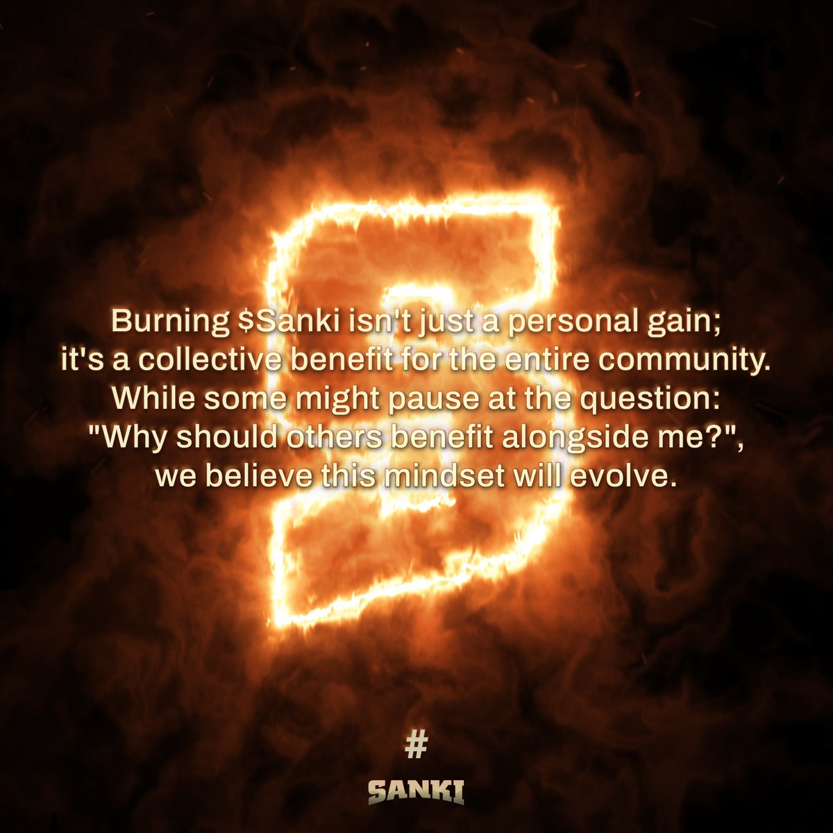 🔥 Burning $Sanki isn't just a personal gain; it's a collective benefit for the entire community. While some might pause at the question:
"Why should others benefit alongside me?", we believe this mindset will evolve.

#sanki
sankivraja.com
sanki.ro

💰