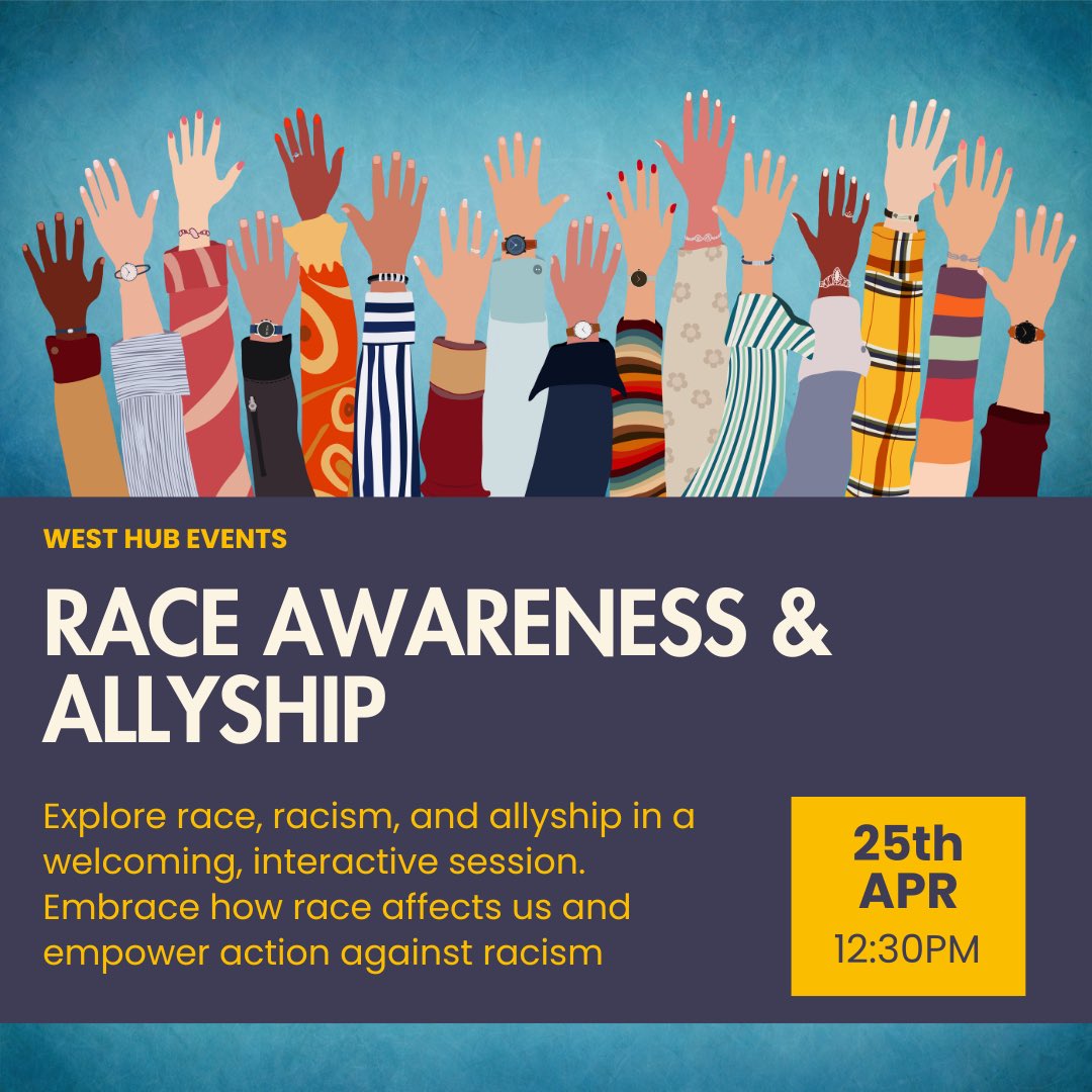 🌟 Dive into a session on Race Awareness & Allyship🌟 🗓️ April 25th, ⏰ 12:30pm Explore key concepts of race, racism, and allyship in a welcoming and interactive space. Don't miss out! Sign up today tinyurl.com/y6y9eeyw