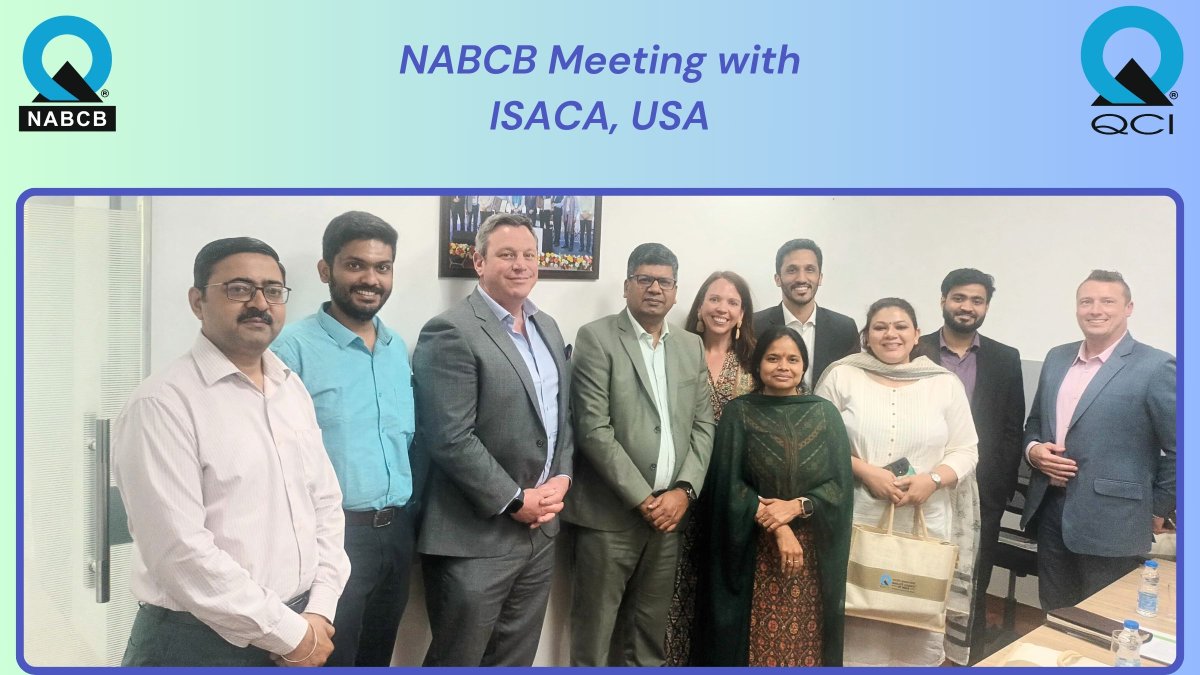 'Productive meeting between NABCB-QCI and ISACA delegates to explore collaboration in bolstering cyber security within India's economy & to enhance information security practices and promote a more secure digital environment.' #CyberSecurity #Collaboration'