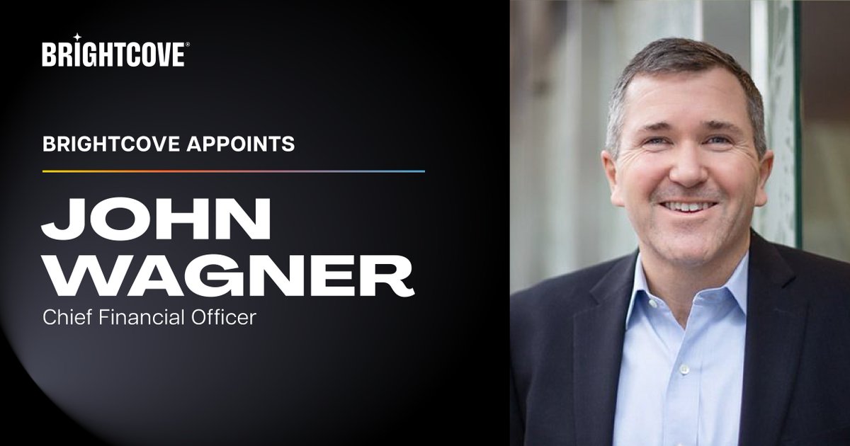 Welcome to Brightcove, John Wagner! With more than two decades of strategic &amp; operational financial leadership experience, John is joining us today as CFO to oversee Brightcove’s global financial organization. Read more here: bit.ly/3UazMgB