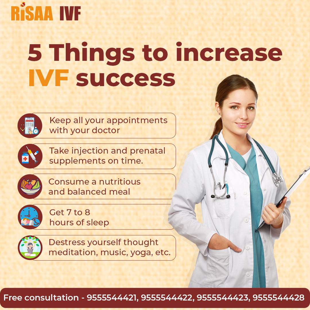 '🌟 Boost Your IVF Success! 🌟 Discover the top 5 key factors that can increase your chances of IVF success. From lifestyle tips to expert insights, learn how to enhance your fertility journey with RISAA IVF. 💫 #IVFSuccess #FertilityTips #RISAAIVF #InfertilitySupport'