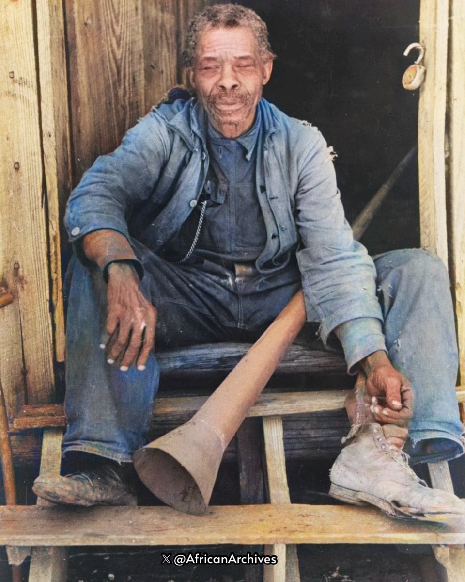 Willis Winn, who told photographer Russell Lee that he was 116 years old when the photograph was taken in 1939, is pictured holding a horn with which plantation owners called slaves to work. Winn said his master told him that his birthday was March 10, 1822 When interviewed by…