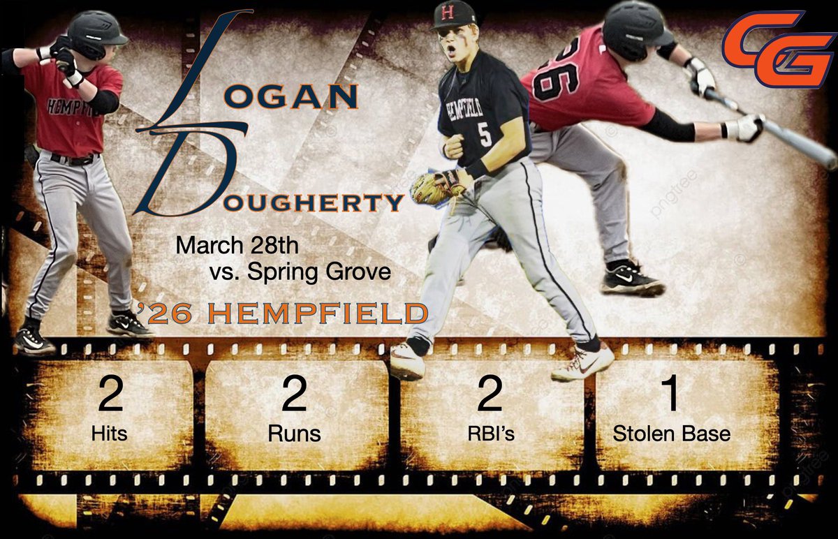 ‘26 Logan Dougherty (Hempfield) continues to play a huge part in helping the Black Knights roll to victory in 5 of there first 6 games.. Dougherty collected his first varsity hit(s) in a game against Spring Grove early in the season and has not looked back!