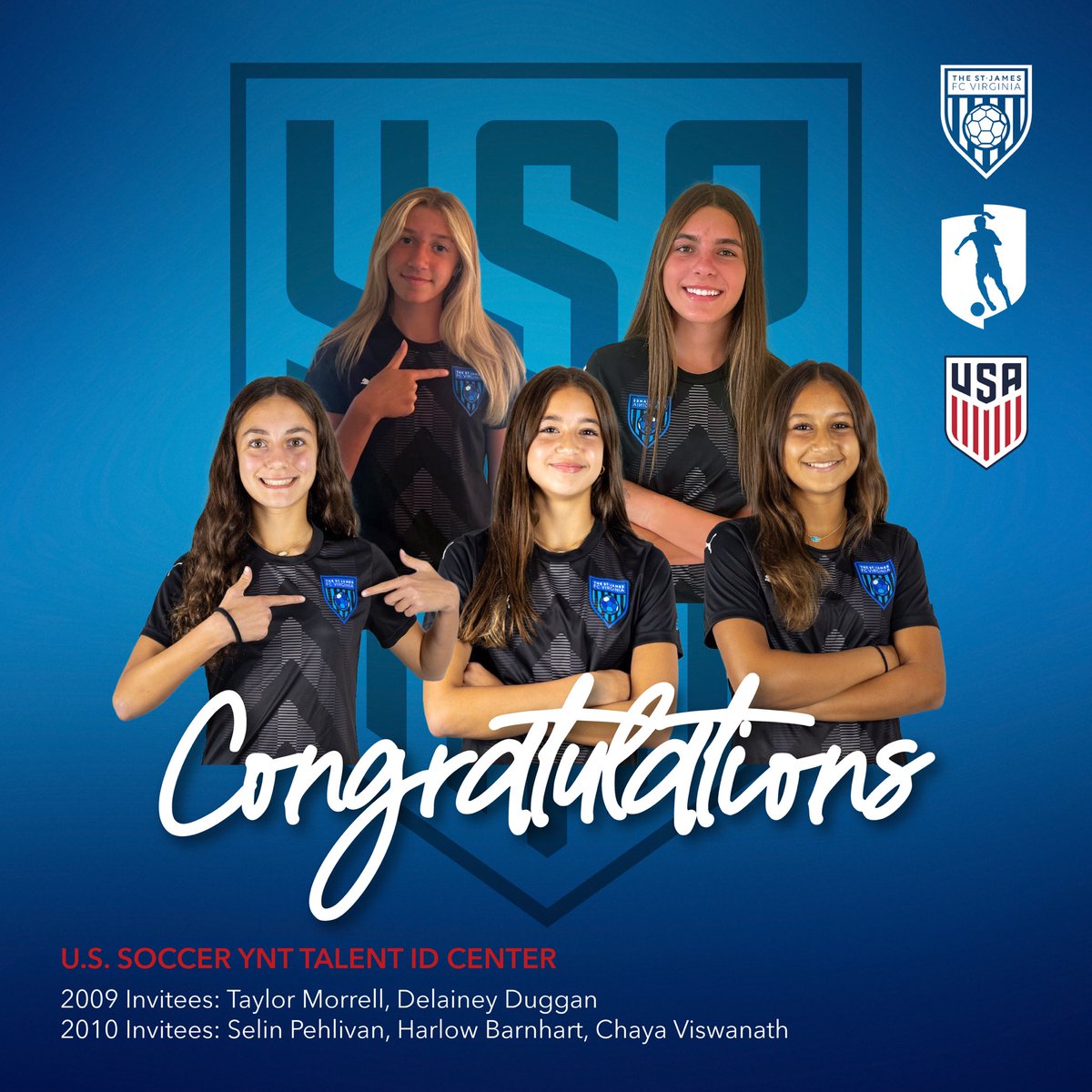 🤩 #FCV is proud to announce 5 of our @GAcademyLeague players have been invited to the next 🇺🇸 U.S. Soccer YNT Talent ID Center. 👏 Congrats, ladies!