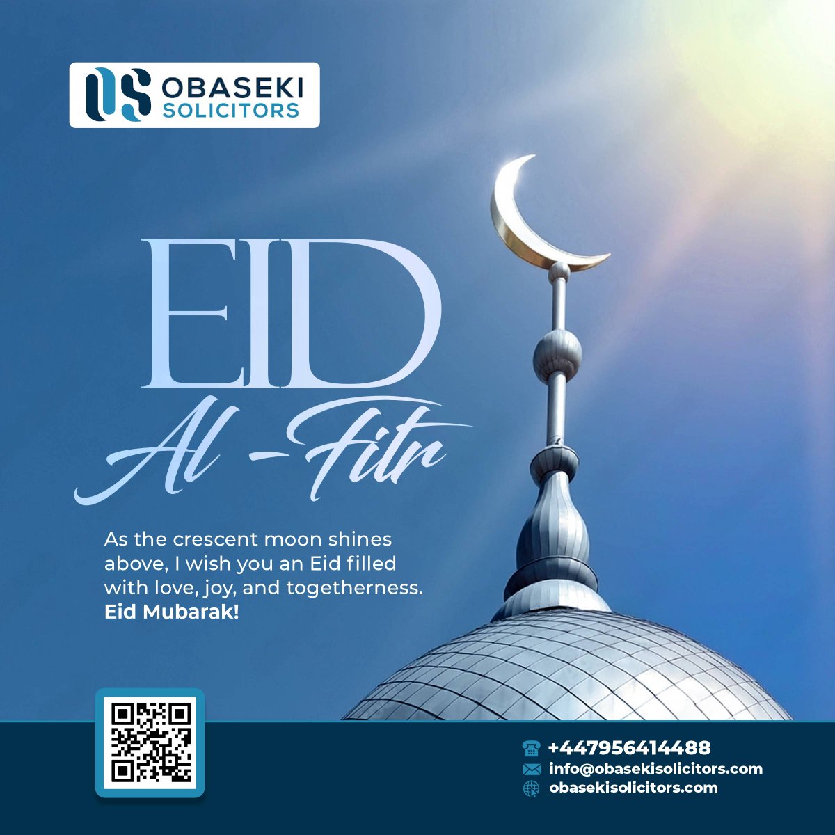 As the moon shines above, we wish you an Eid filled with love, joy, and togetherness.

Eid Mubarak!

Book a session with us today supplytomydoor.kartra.com/page/pM7198

#ObasekiSolicitors #childlaw #housing #civillitigation #divorce #Conveyancing #landlordandtenant #employment #property
