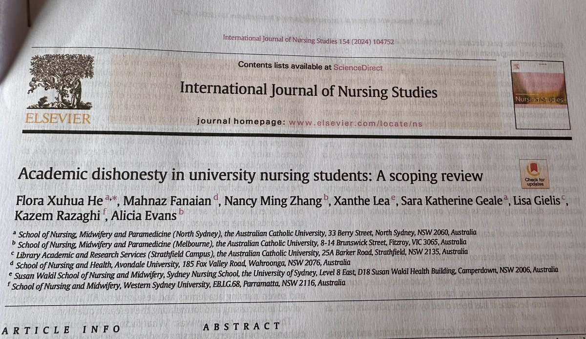 What an interesting read. If students are academically dishonest then they are more likely to be dishonest in clinical practice with such things as stating obs were taken when they were not. As academics we must make sure the integrity of courses discourages dishonesty.