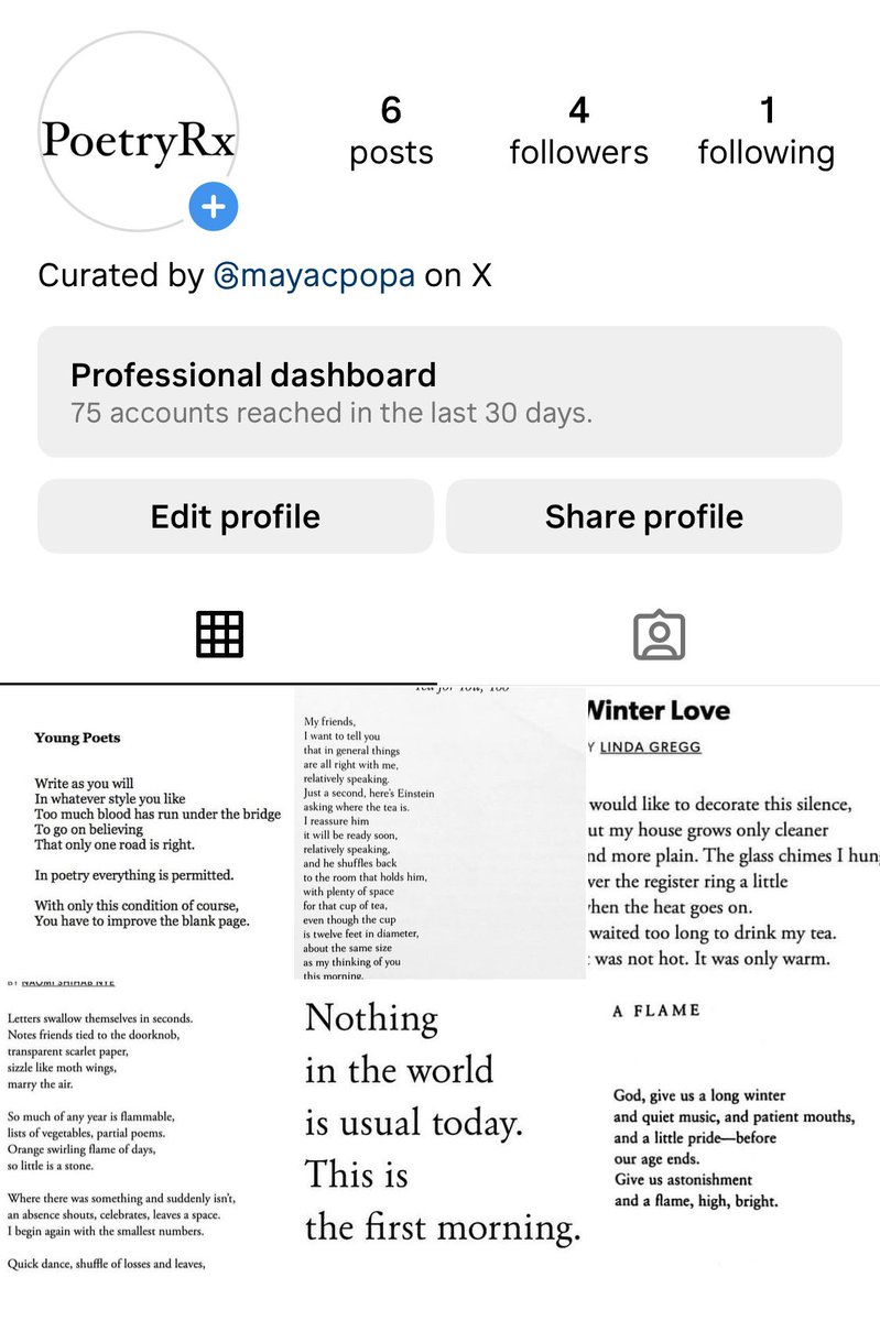 If you prefer your poetry dose on Instagram, cross-posting now @ThePoetryRX (with a different daily lineup!)