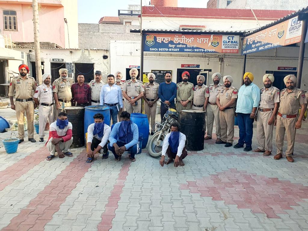 During a special campaign launched to crack down on illegal liquor sellers, #Jalandhar Rural Police PS Lohian and Excise staff arrested 04 accused during a search operation (CASO) and seized 3200 liters lahan, 36,000 ml. illicit liquor, (1/2)