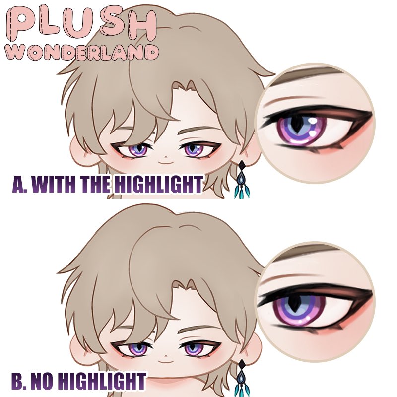 Hello! Here is the doll design of #aventurine 💗 Which eye do you like? With or without highlights? #honkai #honkaiimpact #honkaistarrailfanart #honkaistarrail #plushwonderland #plushies #aventurinefanart