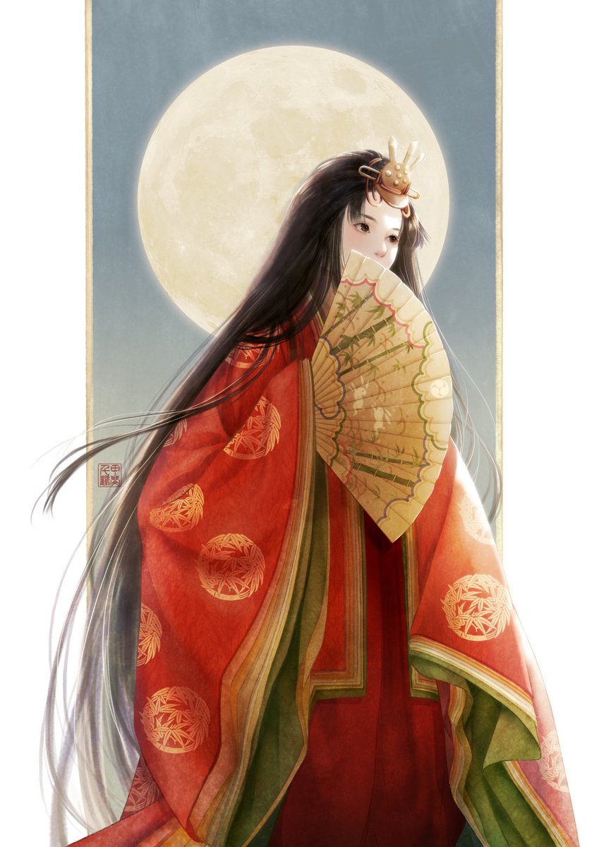 「かぐや姫、途で可愛いお顔なのです 」|甲斐千鶴のイラスト