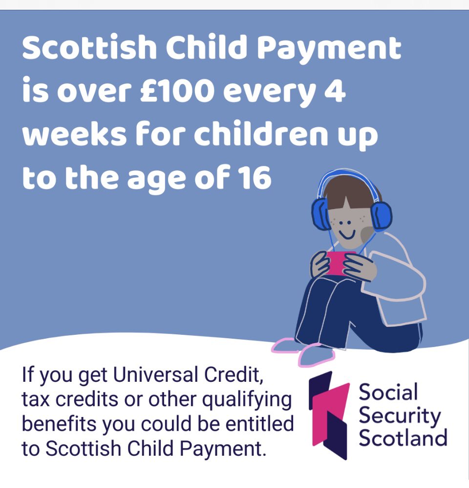 Scottish Child Payment applications are now open for children aged under 16. The quickest way to apply is online at bit.ly/SocialSecurity… but you can also apply by phone, by post or in person