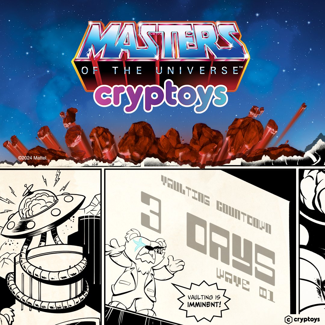 Digitoys's tweet photo. 🔒 MOTU Wave 1 Cryptoys Vaulting Begins Today! 🔒

The moment is here - Dr. FUD has started his vaulting countdown! 

Complete your #MOTU Wave 1 Cryptoys collection now! https://t.co/UyBrk9hx4u