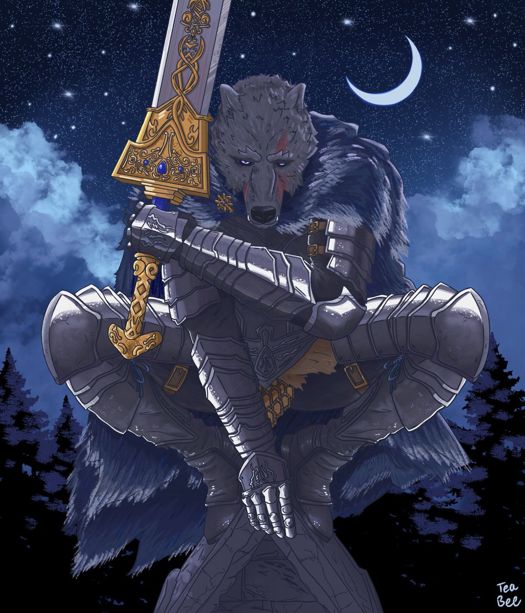ValknerCore's tweet image. Half-Wolf Blaidd (The bestest boi in Elden Ring) 🗡️🐺