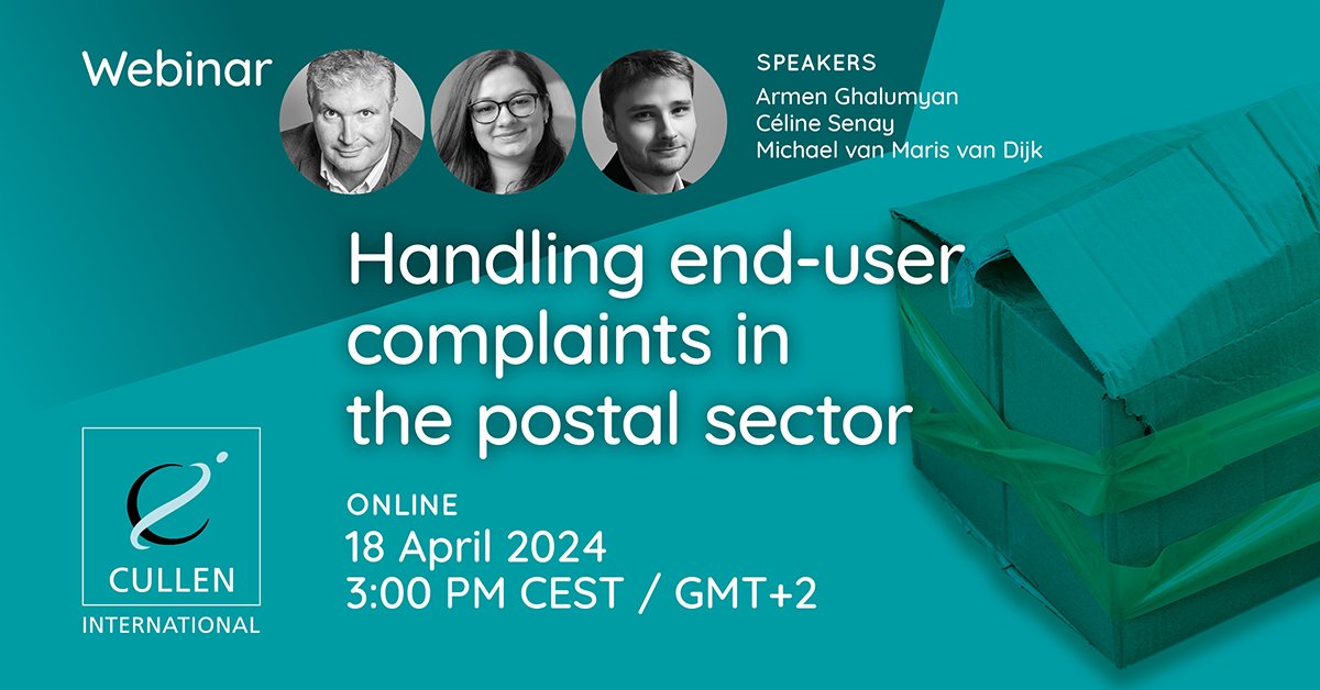 📣 Join us next week for a free 1-hour #webinar 📣  📦Our experts will provide an overview of how the end-user complaints are handled in the #postal sector & answer your questions. ✒️ Register here: okt.to/1XNP6j