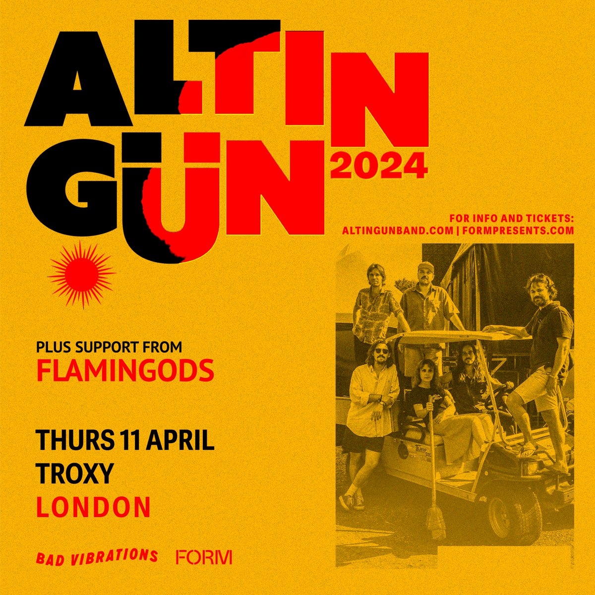 ✨IT'S TIME! @altingunband TAKE TO THE STAGE TONIGHT ✨ Doors 7pm @Flamingods 7.30pm Altin Gün 8.45pm Last Entry 10pm Curfew 11pm Final Tickets Here: link.dice.fm/W9a1d8c71788 *Stage times approx. #altingun #flamingods #londongigs #anatolianrock #turkishmusic #psychedelicmusic