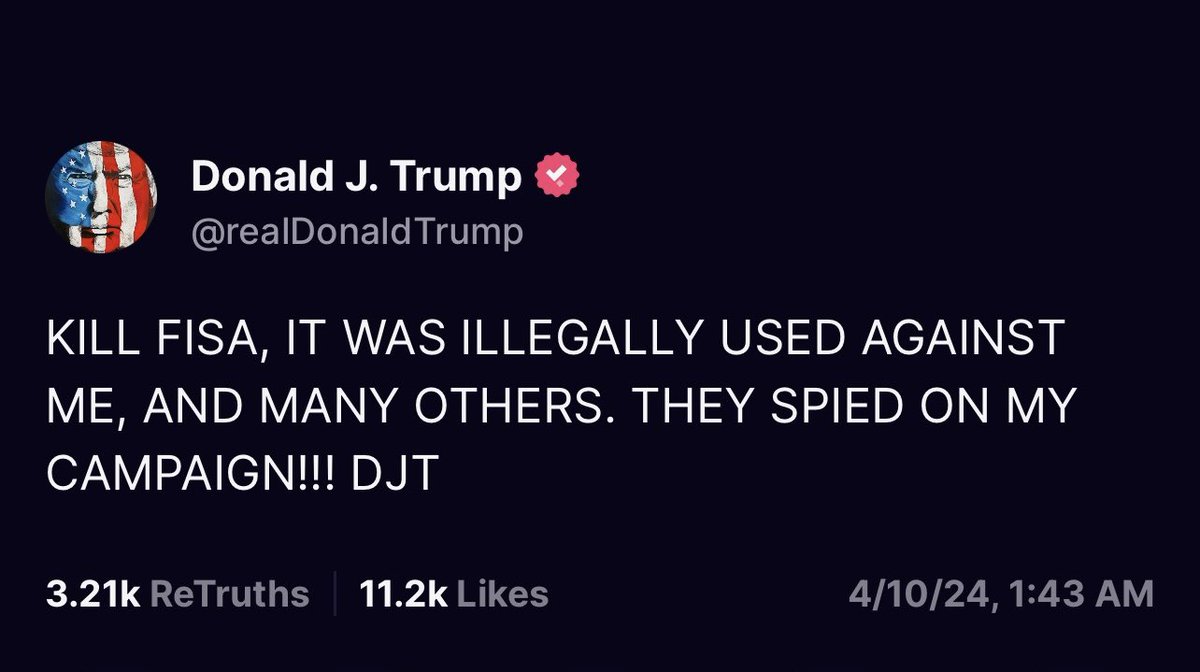 They spied on President Trump. They'll spy on you. Get a warrant. #FISA