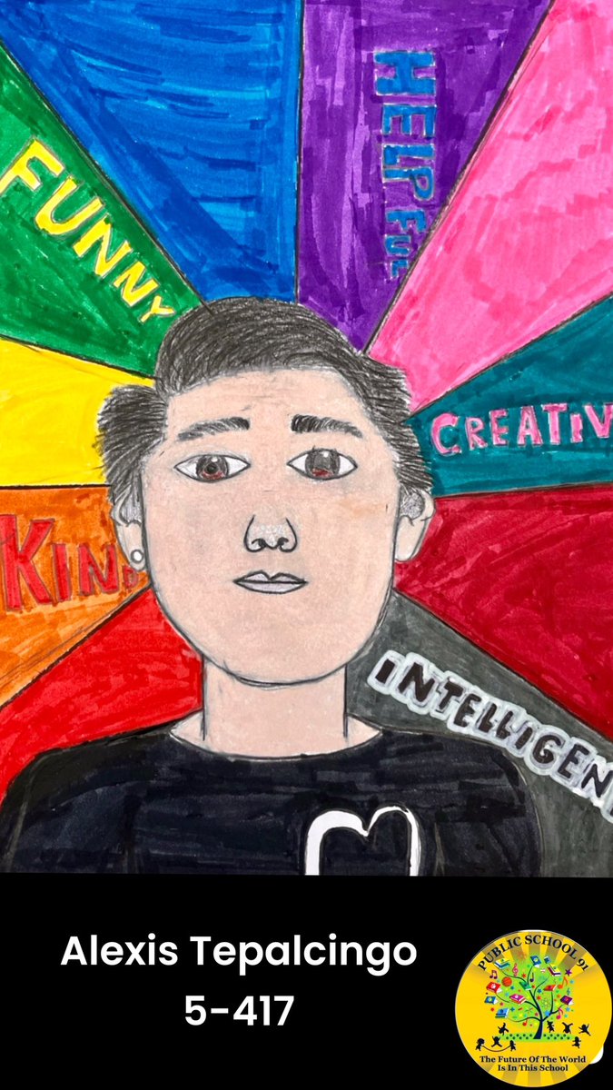 Fifth grader Alexis Tepalcingo’s self-portrait was chosen to be displayed at the Bronx Arts Festival @BerensonJoanna @BerensonJoanna @CSD10Bronx #artheals #ROARINGforexcellence #ilovemyschool #bronxbeautiful