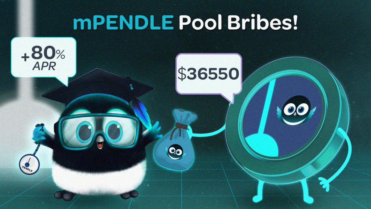 Vote for the mPENDLE pool on the Penpie Bribery market and swim in rewards!🏊‍♂️ Splash into a whopping +80% APR and grab your share of the $36,550 bribe pot.🍲 It's your time to earn big – don't let these waves of opportunity pass you by.💰