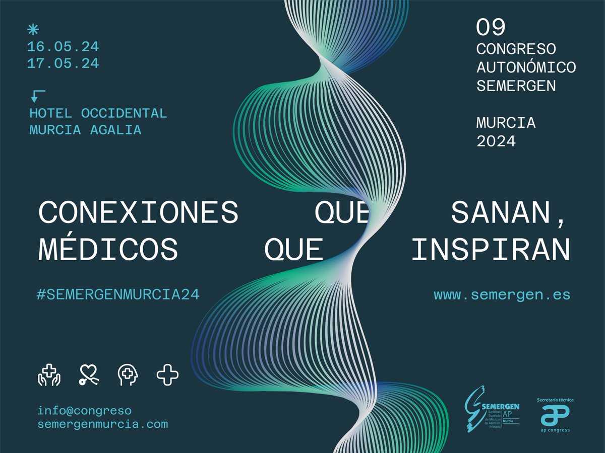 ¡Tenemos otra sorpresa para el IX Congreso Autonómico de <a href="/SEMERGENMurcia/">SEMERGEN Murcia</a> !  

🤩#SORTEO 4 INSCRIPCIONES GRATUITAS más para aquellos que manden COMUNICACIONES hasta el 22 de abril de 2024.

¿Ya has enviado la tuya?

¡Te esperamos el 16 y 17 de Mayo!