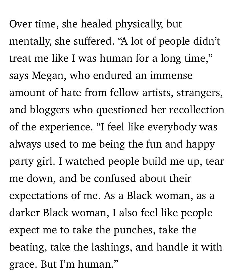 misogynoir will kill us. i’m so happy meg didn’t allow it to take her.