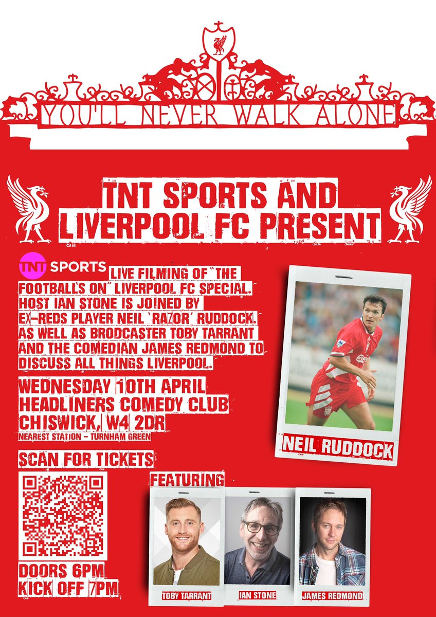 Looking forward to seeing you all tonight, scan the code if you fancy popping in @tntsports