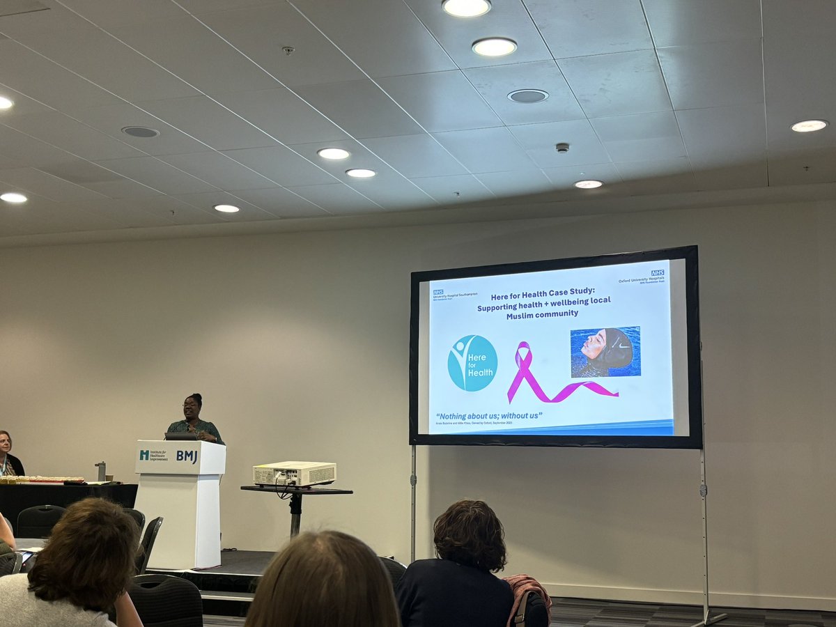 Hearing how the <a href="/OUHospitals/">OUH</a> Here for Health team have promoted health and wellbeing in the local community - fantastic example of delivery of swimming sessions for hijab wearing woman &amp; providing much needed ‘me time’ #Quality2024
