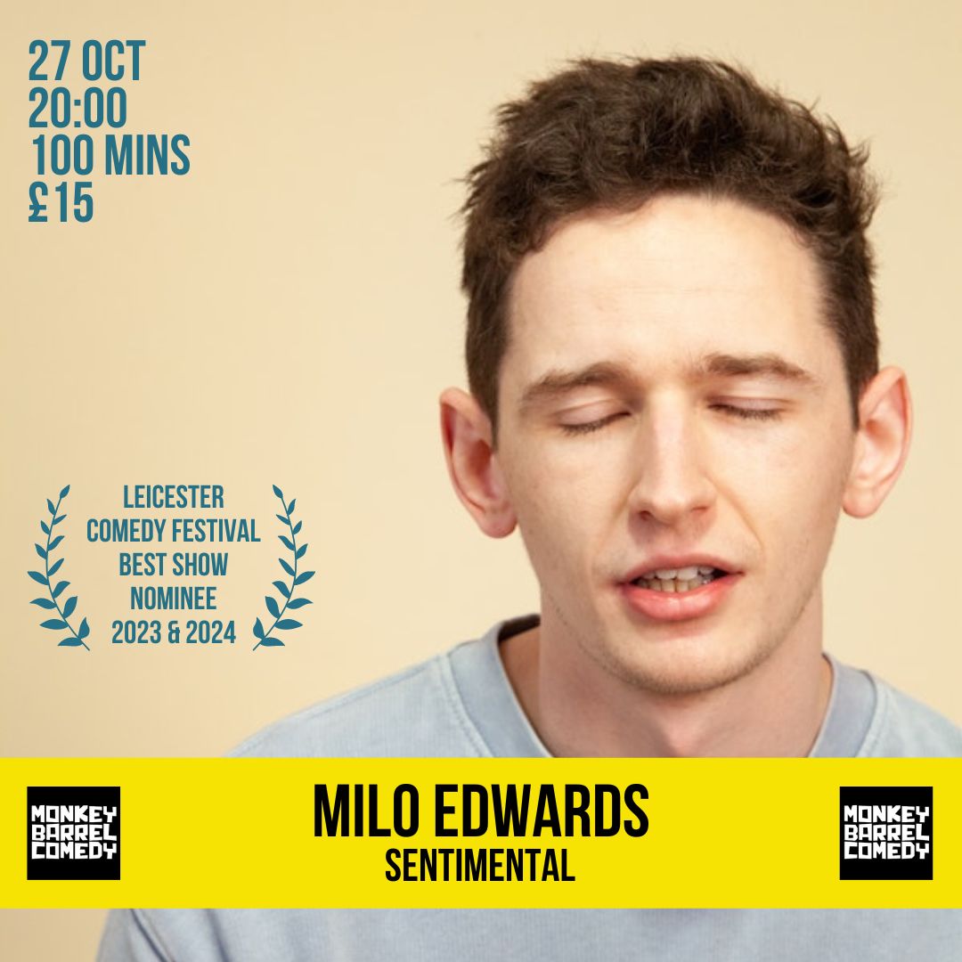 🚨 NEW SHOW ON SALE! 🚨 Brand new solo show just dropped! MILO EDWARDS (@Milo_Edwards) Sentimental 🎟️ event.bookitbee.com/48266/milo-edw… For a full list of solo shows and specials, visit monkeybarrelcomedy.com/tours