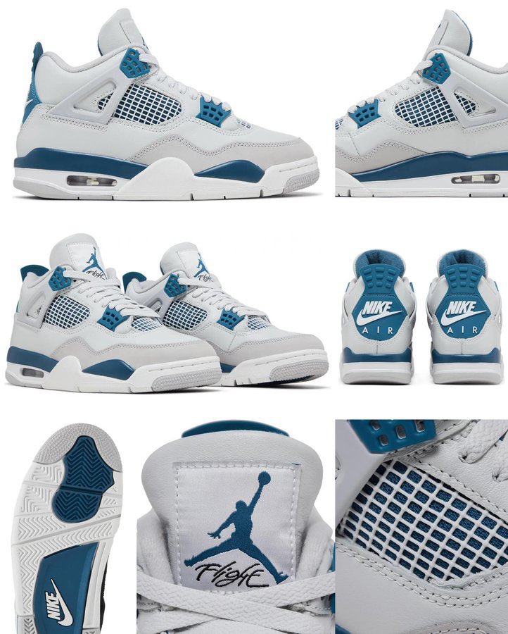 2024 Air Jordan 4 “Military Blue” (Industrial Blue) 🌊 Dropping on May 25th in full-family sizing. Comment 🍀 for Good Luck ‼️