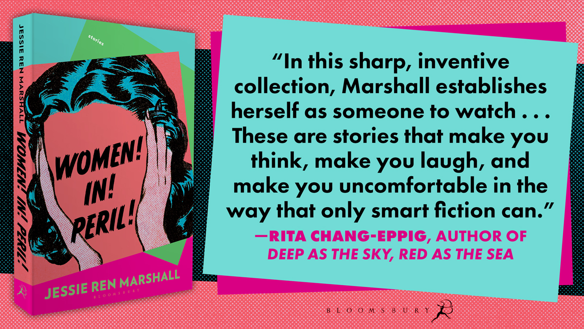 'These are stories that make you think, make you laugh, and make you uncomfortable in the way that only smart fiction can.” ―@rche_types, author of DEEP AS THE SKY, RED AS THE SEA WOMEN! IN! PERIL! by @JessieRenM is on shelves now! geni.us/womeninperil